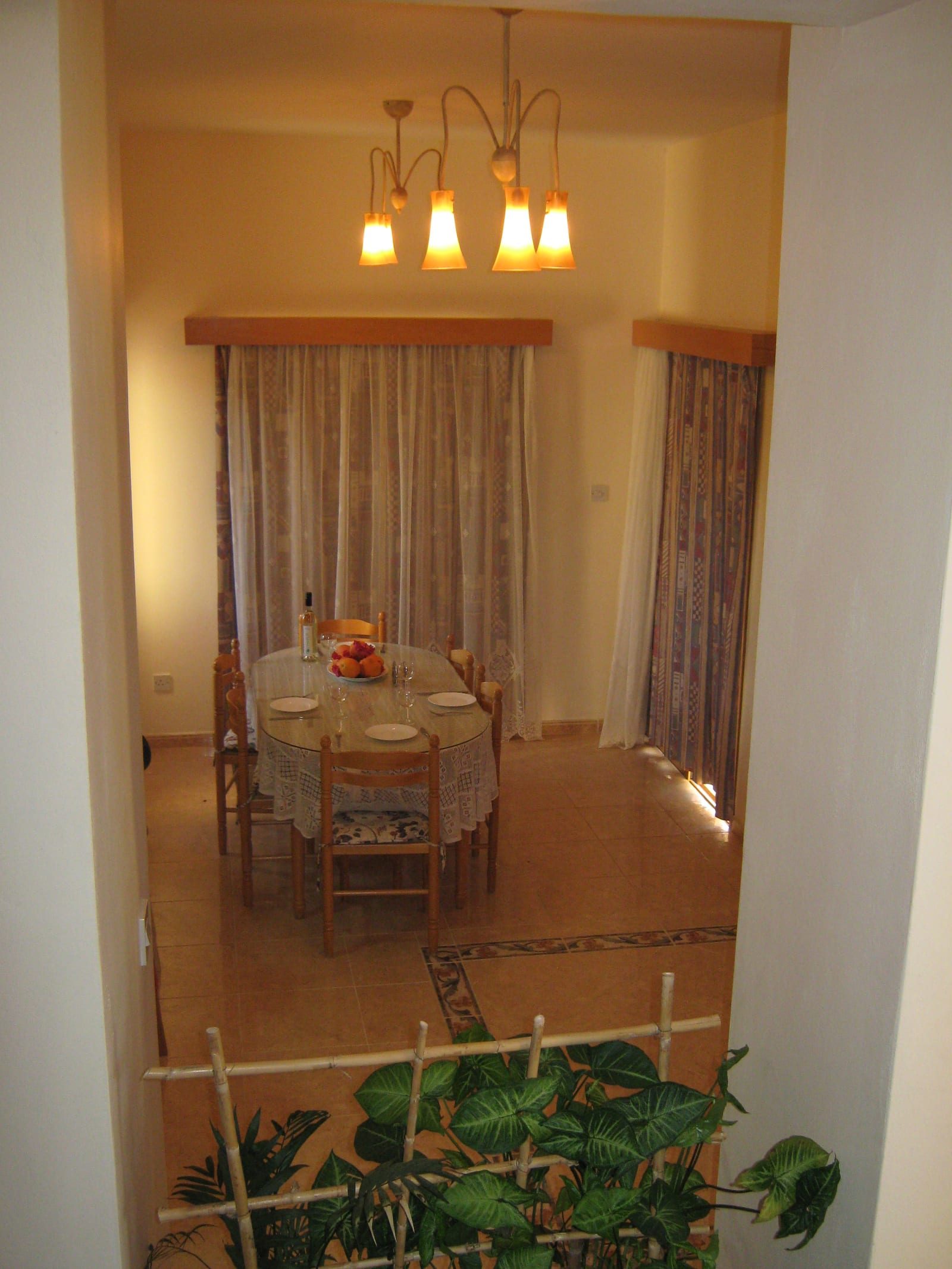 The dining area seen from the landing above